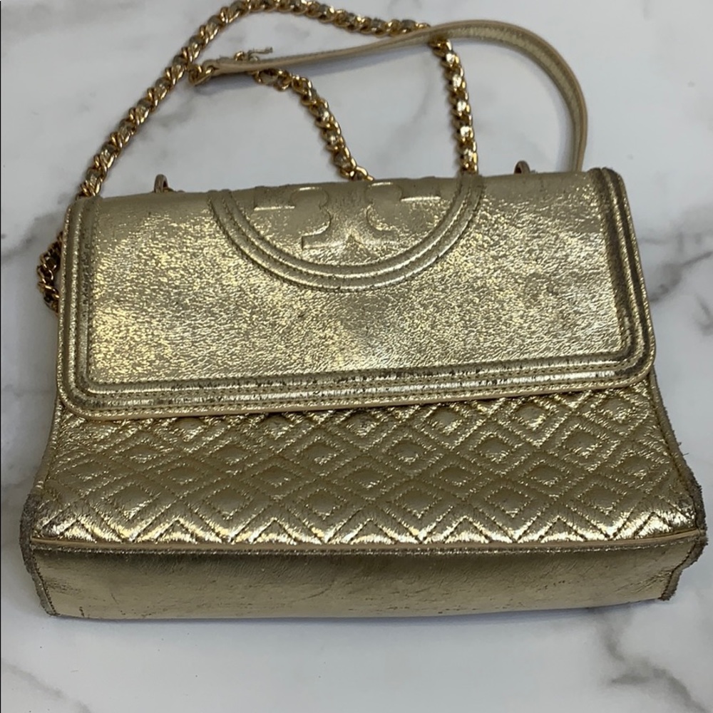 Metallic gold Tory Burch Purse